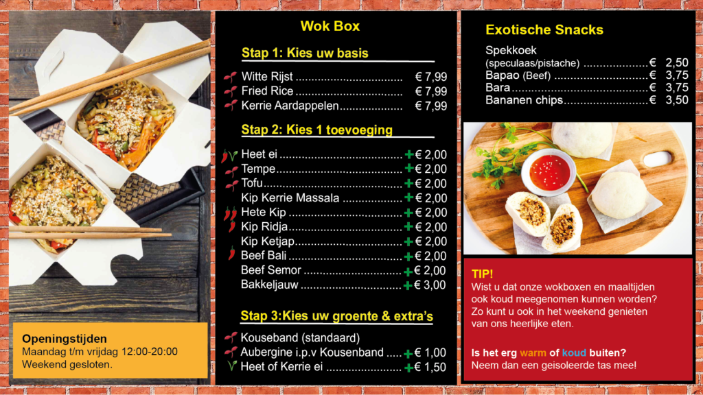 wokboxen en rijst maaltijden suritaria